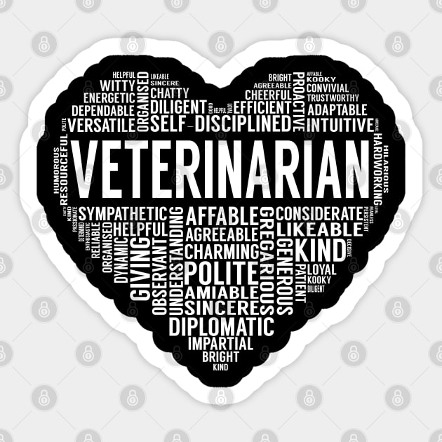 Veterinarian Heart Sticker by LotusTee